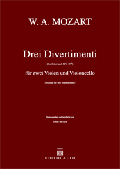 Wolfgang Amadeus Mozart Divertimento KV 439b Two Violas Cello