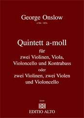 George Onslow quintett a moll zwei Violinen, Viola, Violoncello und Kontrabass