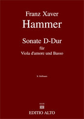 Franz Xaver Hammer Sonata D major Viola damore and Piano