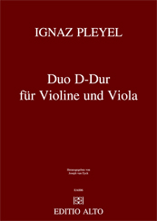 Ignaz Pleyel Duo D-Dur Violine und Viola