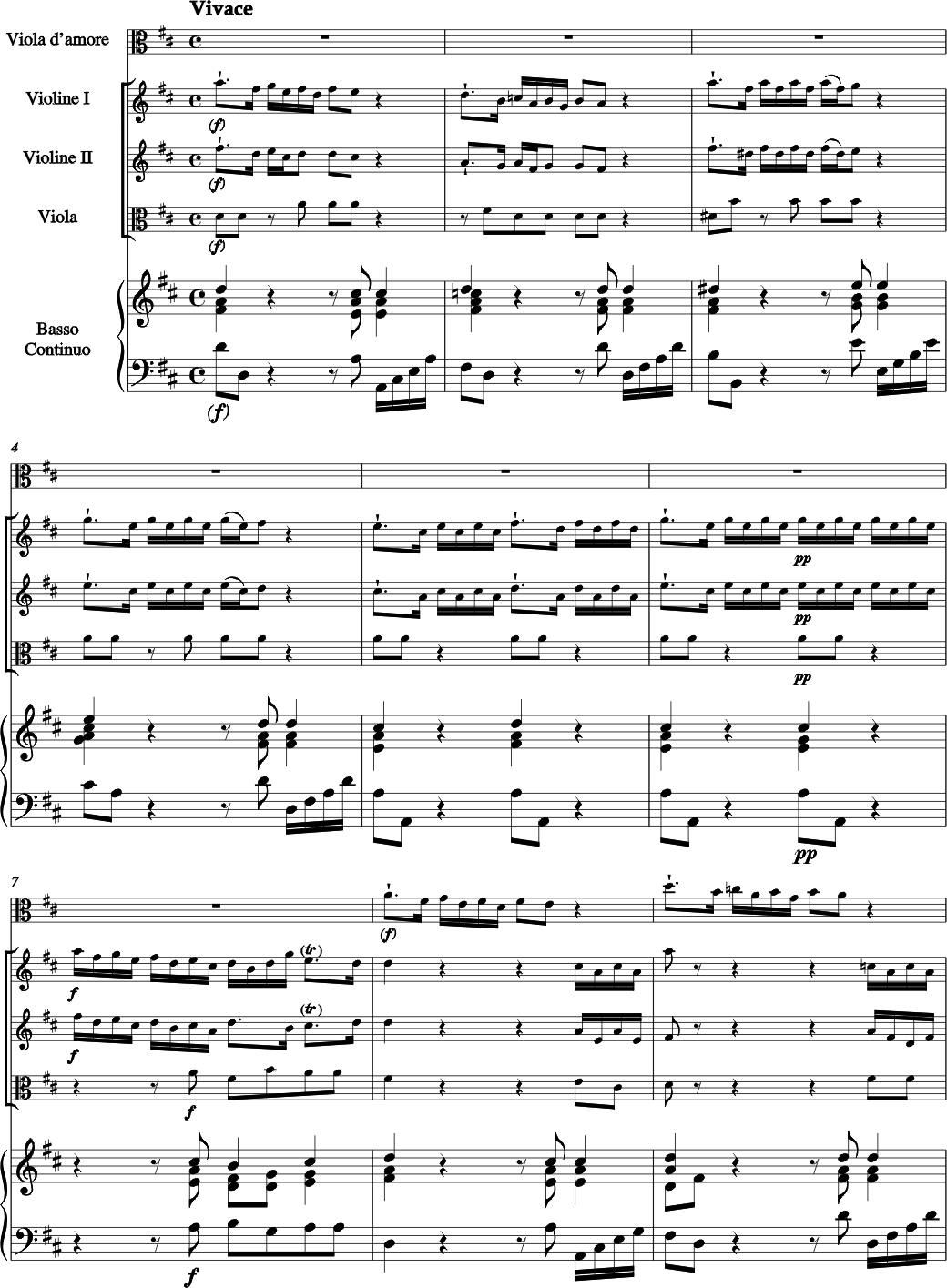 Christoph Graupner Concerto D dur fuer Viola d'amore und Streicher