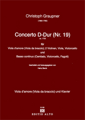 Christoph Graupner Concerto D-Dur (Nr. 19) Viola d'amore und Klavier