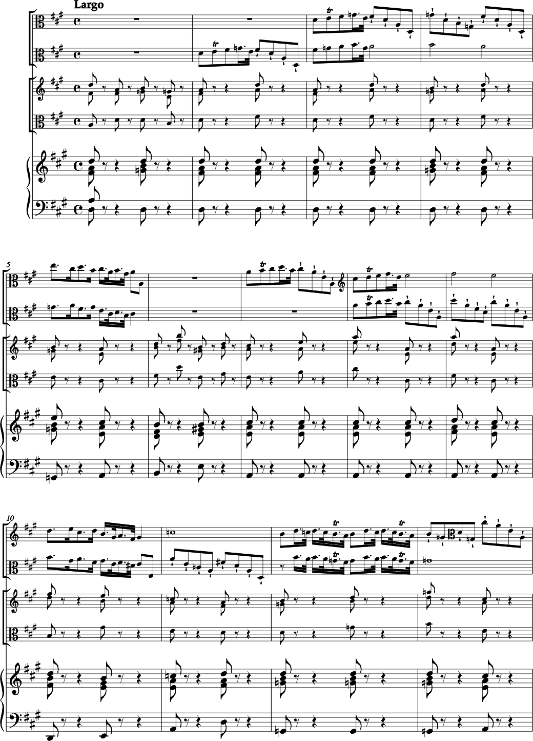 Christoph Graupner Concerto la majeur pour Viole d'amour, Alto et Orchestre à chordes