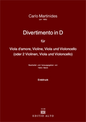  Carlo Martinides Divertimento D majorViola d'amore, Violin, Viola and Cello 