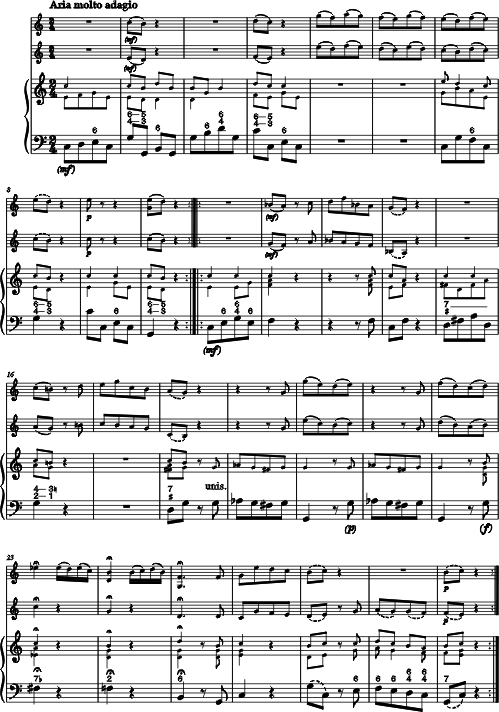 Johann Georg Hoffmann Partie  3 Voci pour deux Viole d'amour et Violoncelle