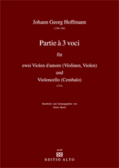 Johann Georg Hoffmann Partie à 3 voci 2 Violas and Cello (Harpsichord)