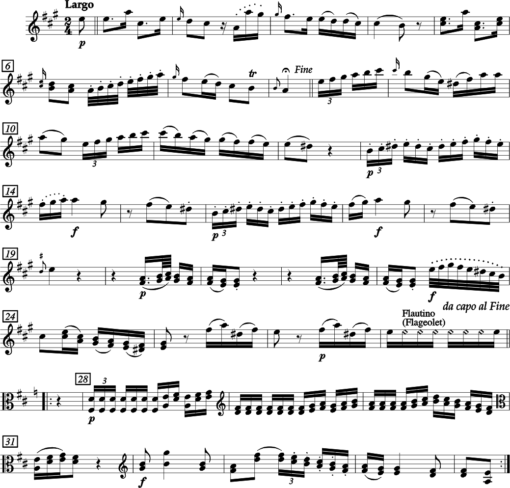 FRANZ ANTON HOFFMEISTER QUATUOR IV Mi bémol majeur (Re majeur) pour Viol d'amour, deux Violons, Violoncelle et deux Cors ad libitum