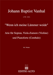 Johann Baptist Vanhal Wenn ich meine Lmmer weide Arie fr Sopran, Violine und Klavier