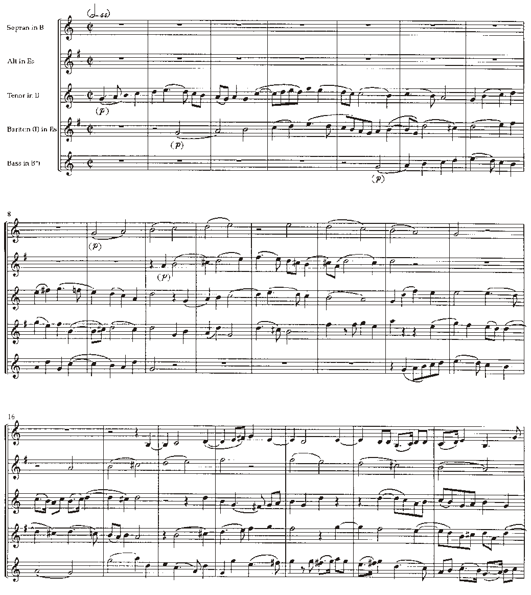 William Byrd UT RE MI FA SOL LA für fünf Saxopohone