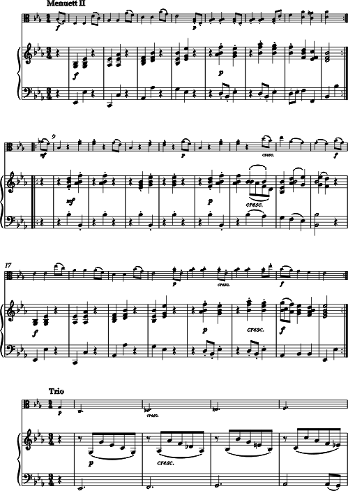 Carl Ditters von Dittersdorf Sonata mi bemolle maggiore per Viola e Pianoforte