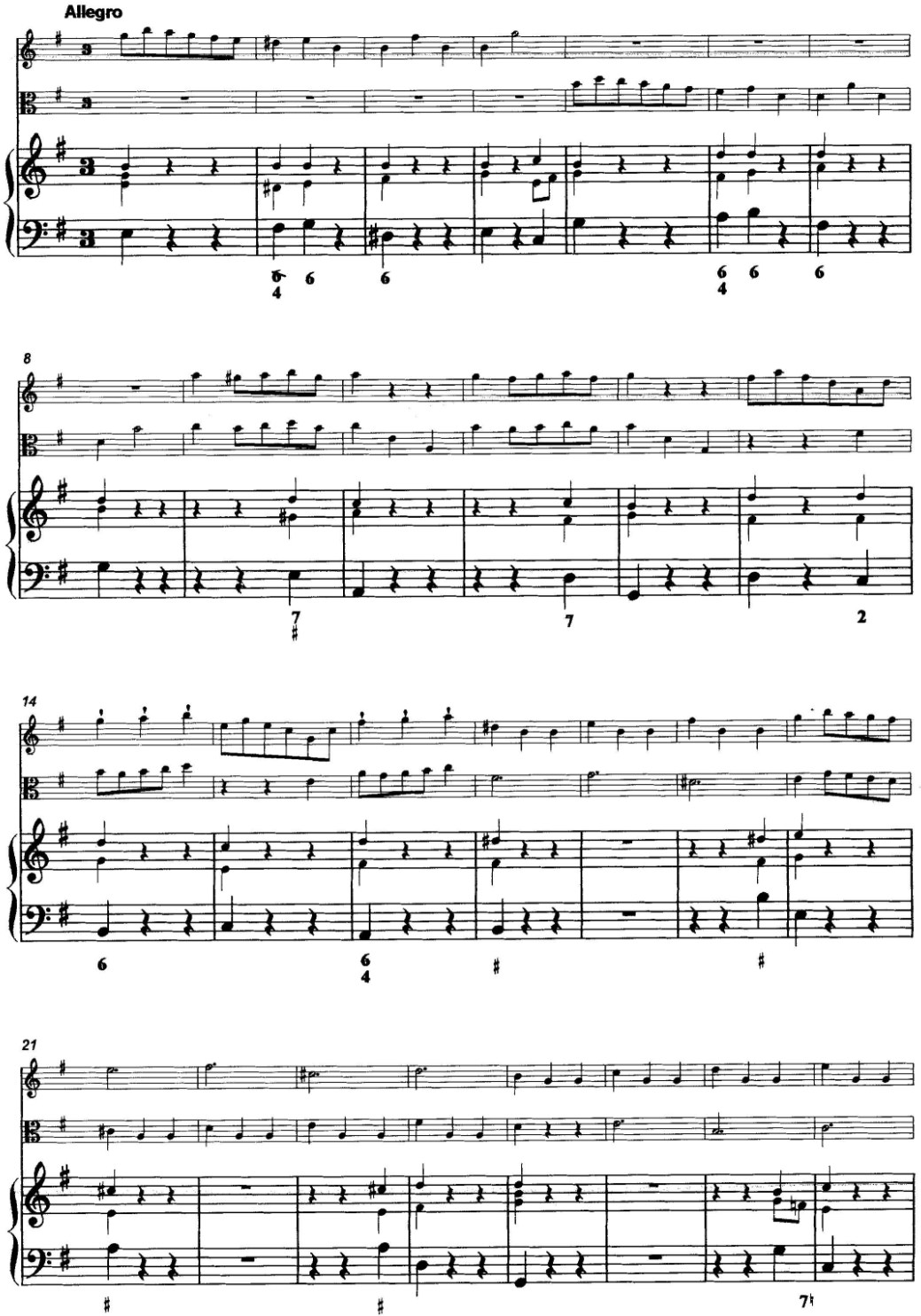 Christoph Graupner trio mi minore per flauto traverso, viola d'amore, clavicembalo