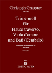 Christoph Graupner Trio e Moll Flauto traverso Viola d'amore Bass Cembalo