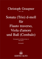 Christoph Graupner Sonata e minor Flauto traverso Viola d'amore double bass Harpsichord