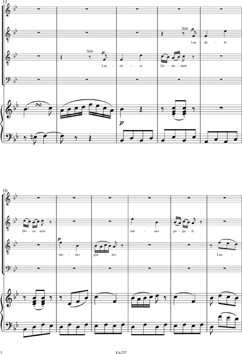 Johann Simon Mayr Laudate Dominum Piano reduction
