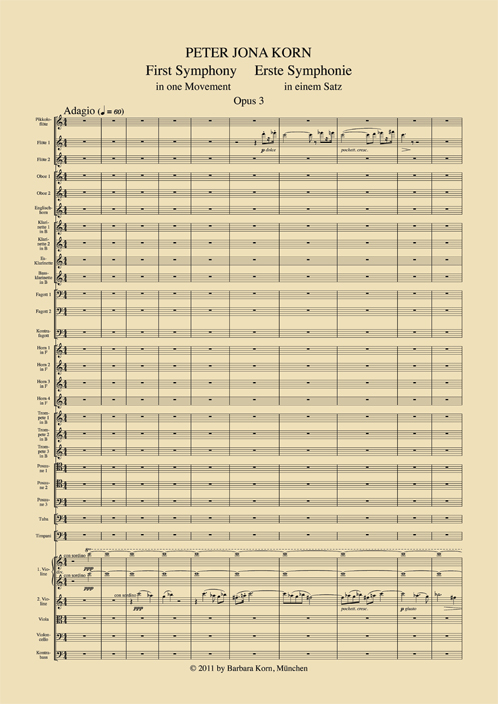 Peter Jona Korn Erste Symphonie op. 3