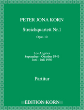 Peter Jona Korn Streichquartett Nr. 1 op.10