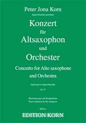 Peter Jona Korn Konzert fr Altsaxophon und Orchester o9. 31Saxophon Klavier